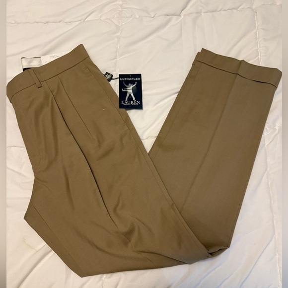 Ralph Lauren Men's Classic Brown Dress Pants 34W x 32L- small imperfection NWT - Picture 1 of 8